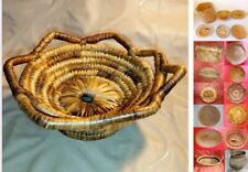 CESTINO ARTIGIANALE SARDO IN ASFODELO, a corona, cm 23xh11, usato,  e altri vari