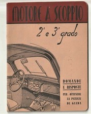 1940 MANUALE PATENTE GUIDA AUTOMOBILE MOTORE A SCOPPIO ILLUSTRATO AUTO FIAT 