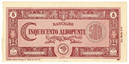 500 albopunti bancalbo - bancalbo, buono