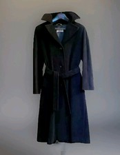 Max Mara cappotto nero con cintura Taglia 44 lungo, pura lana, spacco sul dietro