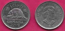 CANADA 5 CENTS 2009 UNC WITH