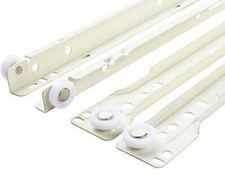 Coppia guide scorrevoli rullo guida per cassetti bianche sicurezza apertura