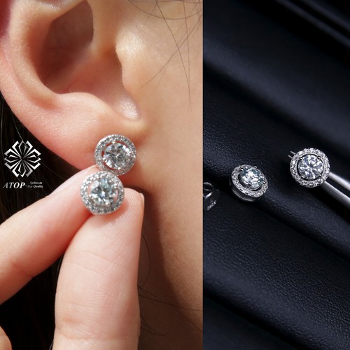 Orecchini donna moissanite