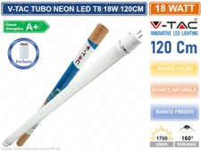 V-TAC VT-1277 SMD TUBO NEON LED NANO PLASTIC T8 G13 18W LAMPADINA 120CM 1700 LM