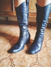 STIVALE DONNA MADE ITALY USATO VERA PELLE  37 TACCO MEDIO 8CM GINOCCHIO SCARPA 