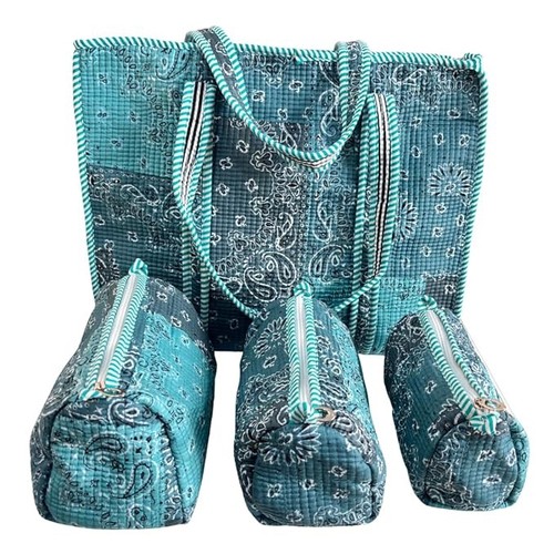 Set tote bag cotone trapuntato