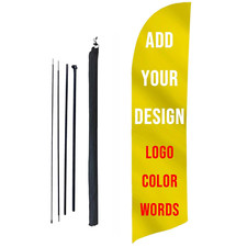 Kit Asta Bandiera Piuma Personalizzata Banner a Goccia Negozio Insegna Aziendale