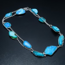 Collana con gioielli in argento sterling 925 antico pietra preziosa druzy...