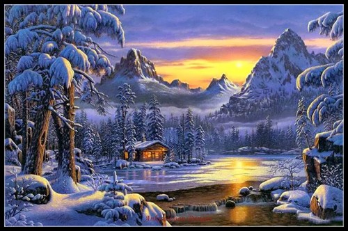 Serata sul lago montagna - montagna,