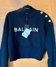 FELPA BALMAIN CROPPED LOGO
