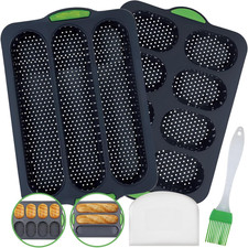 2 Pezzi Stampo Baguette Silicone, Baguette Teglia Da Forno Baking Mould, Stampo 