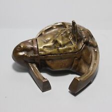 Calamaio in Bronzo a Forma di Testa e Ferro Cavallo - '800