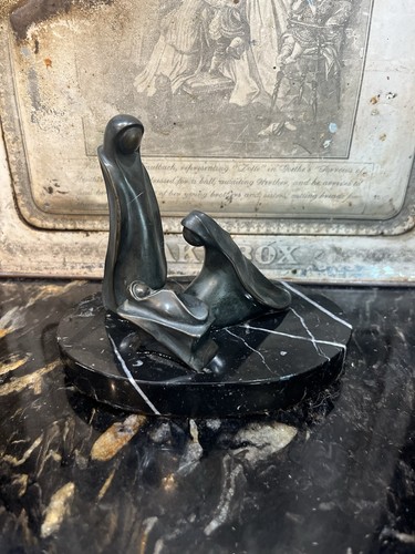 Vintage bronze nativity statue - vintage,