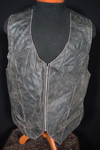 Gilet pelle nera vintage - in, da