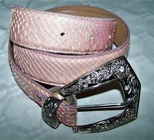 CINTURA VERO PITONE 100% PINK BELT HAND MADE IN ITALY  MIS 88