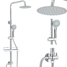 Colonna doccia set cromato doccetta Asta quadrato soffione pioggia bango ottone