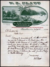 1920 Hamilton Ontario Canada - W D Flatt - immobiliare - Lake Shore testa lettera
