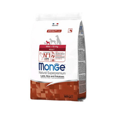 Cibo Secco Monge Per Cani di Piccola Taglia e Toys Natural Superpremium Agnello