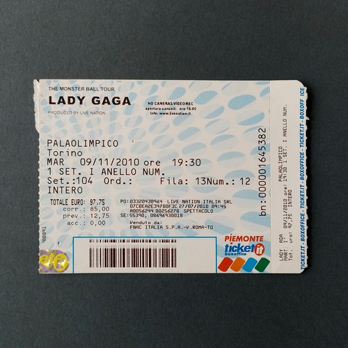 Biglietto concerto lady - biglietto,