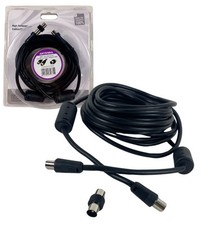 Cavo Antenna TV da 5 metri M / F Schermato Coassiale Adattatore M/M Nero