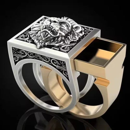 Anello testa leone - testa,