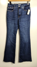 Jeans nuovi con etichette Good American Good Legs vita alta svasati misto cotone/cashmere taglia 8