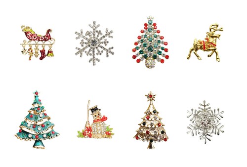 Natale jumper spilla - albero, di