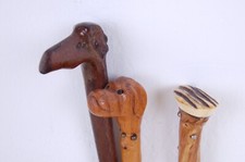 Bastone in legno vintage testa