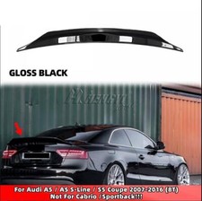 PER AUDI A5 S5 COUPE 8T 2007-2016 SPOILER POSTERIORE BAULE ABS LOOK NERO LUCIDO