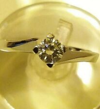 SOLITARIO CON DIAMANTE NATURALE TAGLIO BRILLANTE IN ORO BIANCO CARATI 18, 