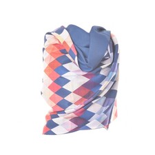 Sciarpa Double Face CAVALLI CLASS In Misto Lana E Cachemire Blu Fantasia A Rombi