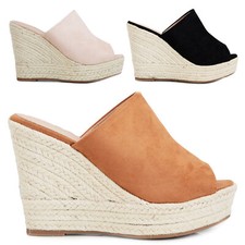 Scarpe donna sandali zeppe zeppa zatteroni scamosciati corda TOOCOOL A38-002