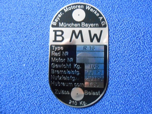 Targa bmw 16 r16 - r,