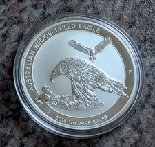 Australia 1 dollaro AUS 2018 ° aquila dalla coda con zeppa ° 1 oncia Argento 9999/1000