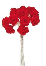 Roselline satinate rosse 15mm
