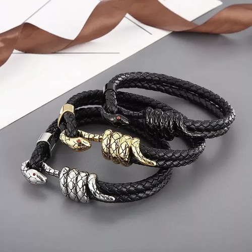 Bracciale uomo pelle sintetica - bracciale,