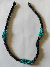 Collana corallo nero/azzurro