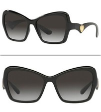 Dolce & Gabbana DG 6153 Occhiali da Sole Cat Eye Montatura nera con logo oro