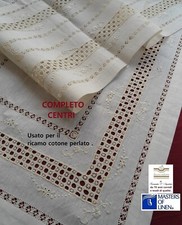 Ricamo a mano lino punto