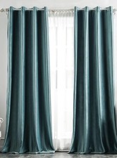 Set Di 2 tende in Velluto Colore Verde Mare Per arredamento moderno