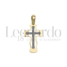 ciondolo croce a lastra oro