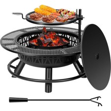 Fuoco rotondo a legna 35'' da esterno fossa barbecue barbecue cortile camino