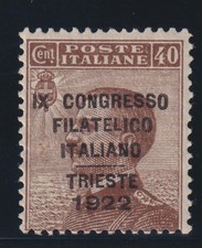 REGNO 1922 CONGRESSO FILATEL