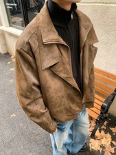 Men Double Collar Suede