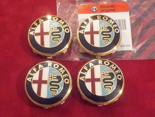 4 Coprimozzo Tappi Per Alfa Romeo 147 Gt Mito 156 Stemma Logo Originali 50mm