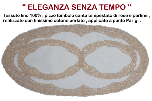Tris centri lino pizzo - centri,