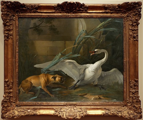 Dipinto olio vintage cigno