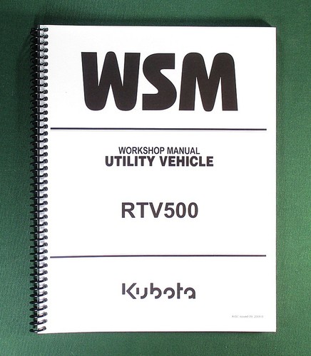 Kubota rtv500 workshop manual - workshop,