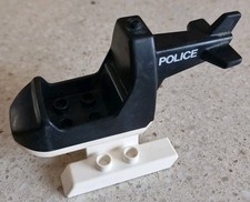 LEGO DUPLO ELICOTTERO POLIZIA PATTINI BIANCHI CABINA NERA SENZA ELICA ROSSA 2675