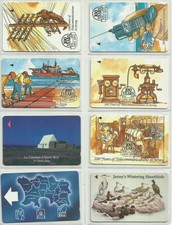 °LOTTO 1 di 8 carte telefoniche JERSEY - tutte diverse - (*vedi foto)°